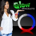 8" Superior Triple Color Glow Bracelet in Red/ White/ Blue